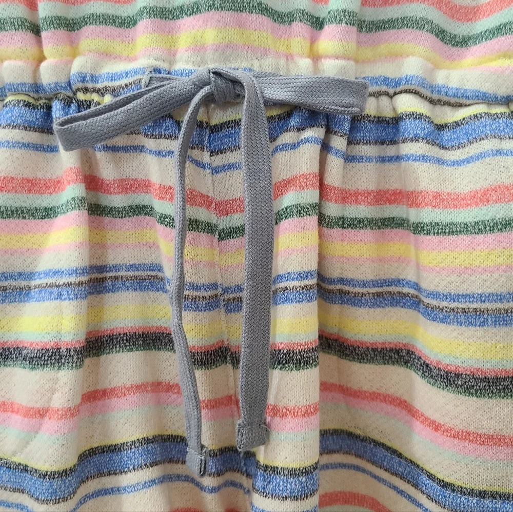 JUSTICE Big Girl's Pastel Striped French Terry Sleeveless Romper Sz 18/XXL